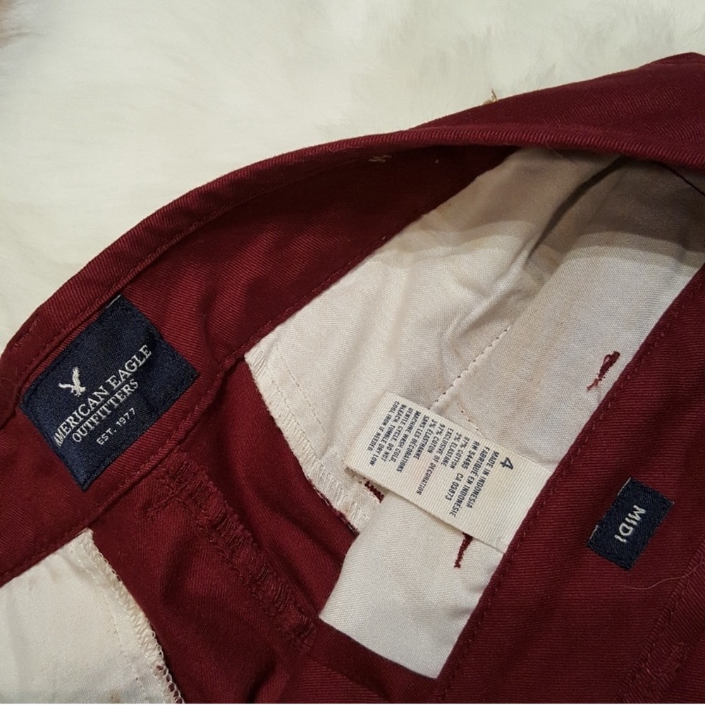 America Eagle maroon Midi shorts size 4 - Picture 2 of 2